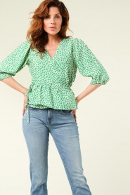 Lollys Laundry |  Wrap top Petrolina | green  | Picture 4
