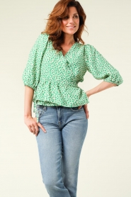 Lollys Laundry |  Wrap top Petrolina | green  | Picture 5