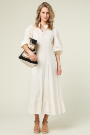 Antik Batik |  Crêpe maxi dress Yvonne | natural  | Picture 4