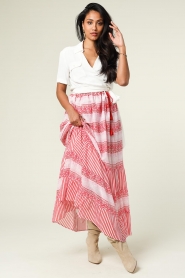 Antik Batik |  Maxi skirt with print Amelie | pink  | Picture 5