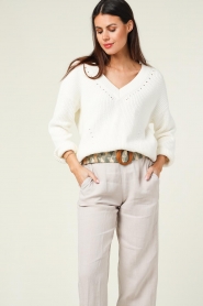 Knit-ted |  Cotton sweater Jet | White  | Picture 4