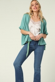 Knit-ted |  Cotton cardigan Jolis | Aqua  | Picture 5