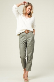 Knit-ted |  Faux leather pants Sally | Green  | Picture 3