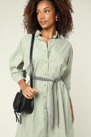 Knit-ted |  Poplin dress Kato | Green  | Picture 9