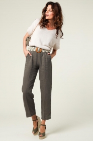 Knit-ted |  Linen pants Junia | grey   | Picture 3