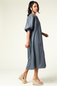 Knit-ted |  Poplin maxi dress Suse | Blue  | Picture 7