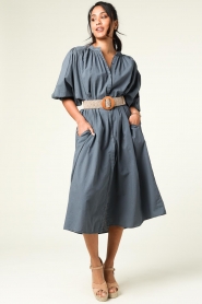 Knit-ted |  Poplin maxi dress Suse | Blue  | Picture 2