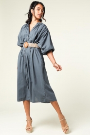 Knit-ted |  Poplin maxi dress Suse | Blue  | Picture 5