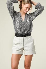 STUDIO AR |  Leather shorts Tory | white  | Picture 6
