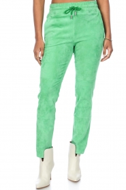 STUDIO AR |  Suede stretch joggers Naomi | green  | Picture 4