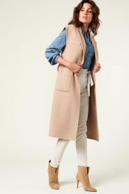 STUDIO AR | Woolen longline waistcoat Farrah | camel  | Picture 5