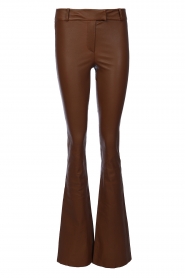 STUDIO AR |  Stretch leather flared pants Jaela | camel