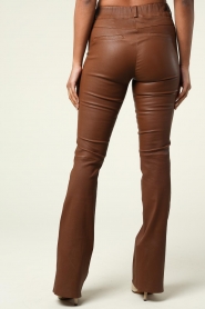 STUDIO AR |  Stretch leather flared pants Jaela | camel  | Picture 7