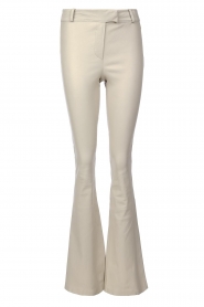  Stretch leather flared pants Jaela | natural