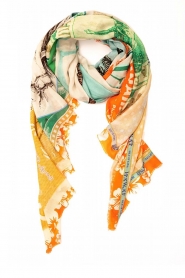 Moment Amsterdam |  Lightweight printed scarf Hawaii | green  | Picture 1