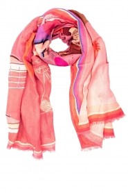 Moment Amsterdam |  Lightweight printed scarf Miami | pink  | Picture 1