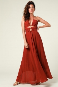 Magali Pascal |  Cut-out maxi dress Mayra | rust brown  | Picture 5