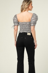 Magali Pascal |  Top with puff shoulders Kita | black and white  | Picture 9