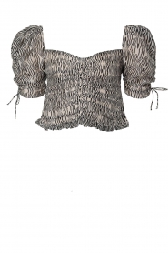 Magali Pascal |  Top with puff shoulders Kita | black and white  | Picture 1