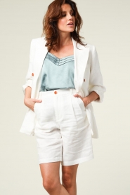 Magali Pascal |  Linnen double-breasted blazer Florentine | white  | Picture 7