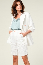 Magali Pascal |  Linnen double-breasted blazer Florentine | white  | Picture 8