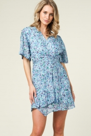 Suncoo |  Mini dress with flower print Ceren | blue   | Picture 7