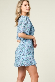 Suncoo |  Mini dress with flower print Ceren | blue   | Picture 8