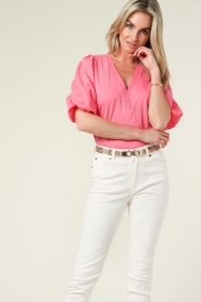 Dante 6 |  Puff sleeve top Ebony | pink  | Picture 7