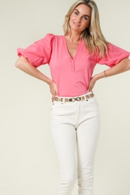 Dante 6 |  Puff sleeve top Ebony | pink  | Picture 2