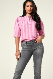 Dante 6 |  Blouse with lace Nadieh | pink  | Picture 2