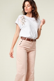 Twinset |  T-shirt with embroidery Ines | white  | Picture 4