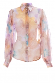 Kocca |  Transparant blouse Braxin | pink | Picture 1