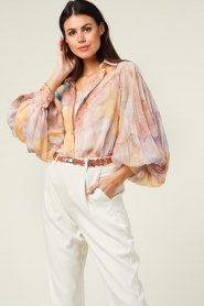 Kocca |  Transparant blouse Braxin | pink | Picture 2