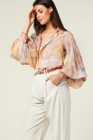 Kocca |  Transparant blouse Braxin | pink | Picture 6