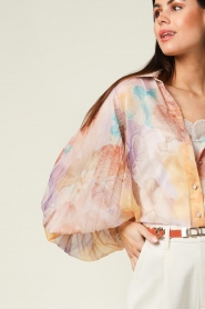 Kocca |  Transparant blouse Braxin | pink | Picture 8