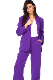 Freebird |  Blazer with tie belt Yva | purple  | Picture 4