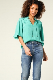 Freebird |  Stand-up-neck top Sun | green  | Picture 6