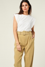 Aaiko :  T-shirt with cap sleeves Cora | natural - img5