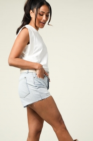 7 For All Mankind |  Mid waist short Monroe | blue  | Picture 7
