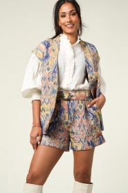 Louizon |  Printed gilet Samian | blue   | Picture 4