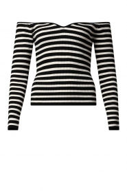  Striped tricot top Owais | black & white