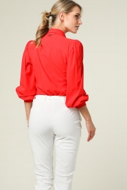 D-ETOILES CASIOPE |  Travelwear blouse with puff sleeves Doris | red  | Picture 9