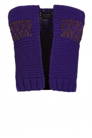 Kiro by Kim |  Knitted gilet with design Lianne | purple 