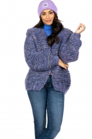 Kiro by Kim :  Knitted cardigan with shoulder detail Lolita | purple   - img4