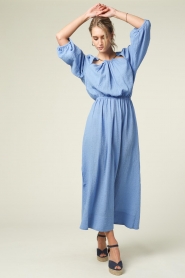 Second Female |  Crêpe maxi dress with cut-outs Musselin | blue  | Picture 6