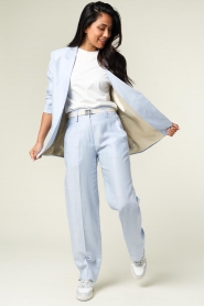 Second Female |  Linen trousers Liah | blue   | Picture 3