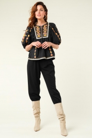 Scarlett Poppies |  Hand embroidered top Momental  | black  | Picture 3