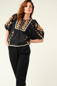 Scarlett Poppies |  Hand embroidered top Momental  | black  | Picture 5