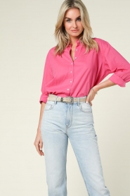Moment Amsterdam |  Cotton blouse Laura | pink  | Picture 2