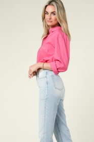 Moment Amsterdam |  Cotton blouse Laura | pink  | Picture 7